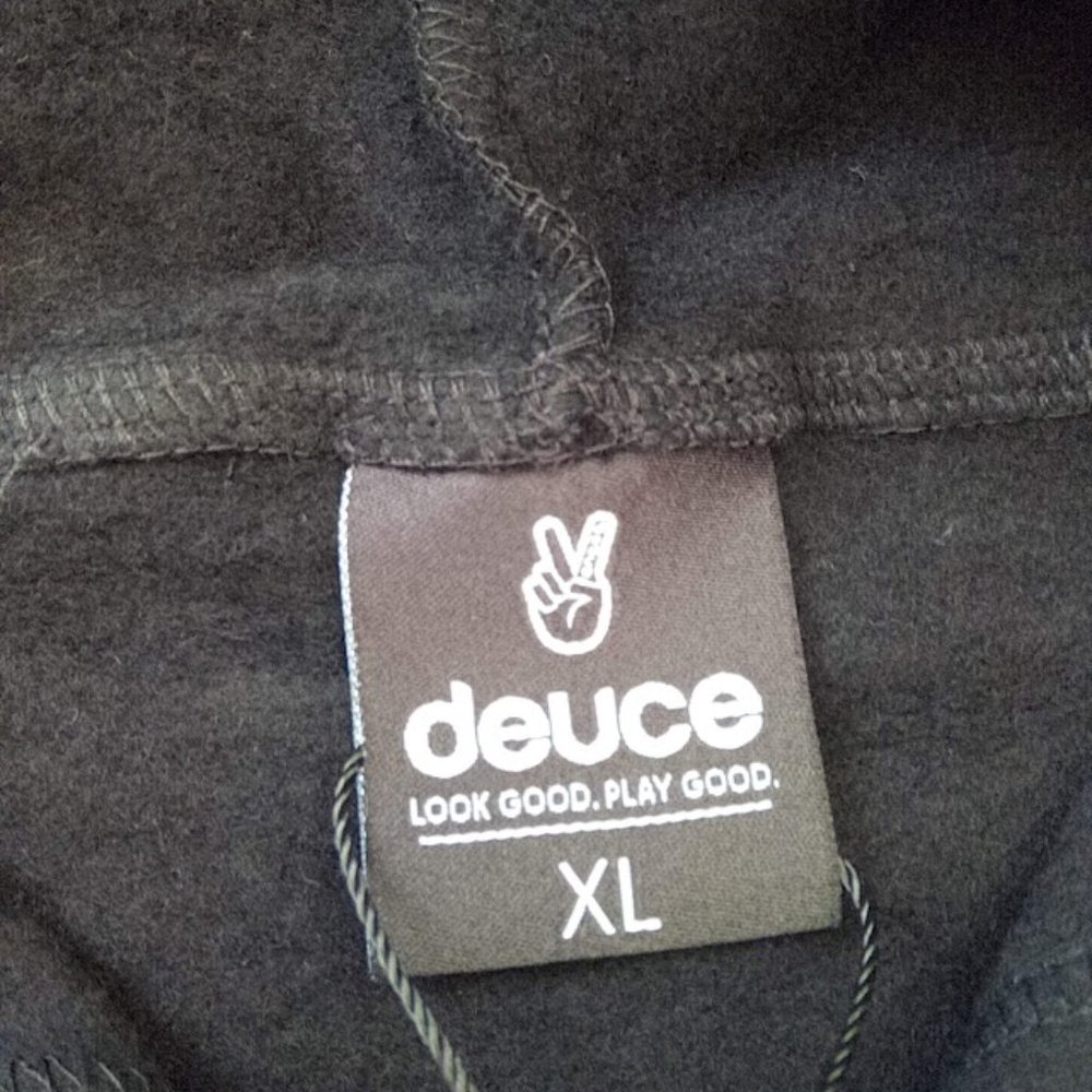 New Deuce Peace Sign Soft Thick Long Sleeve Pullover Black Hoodie Pullover XL - Picture 5 of 7